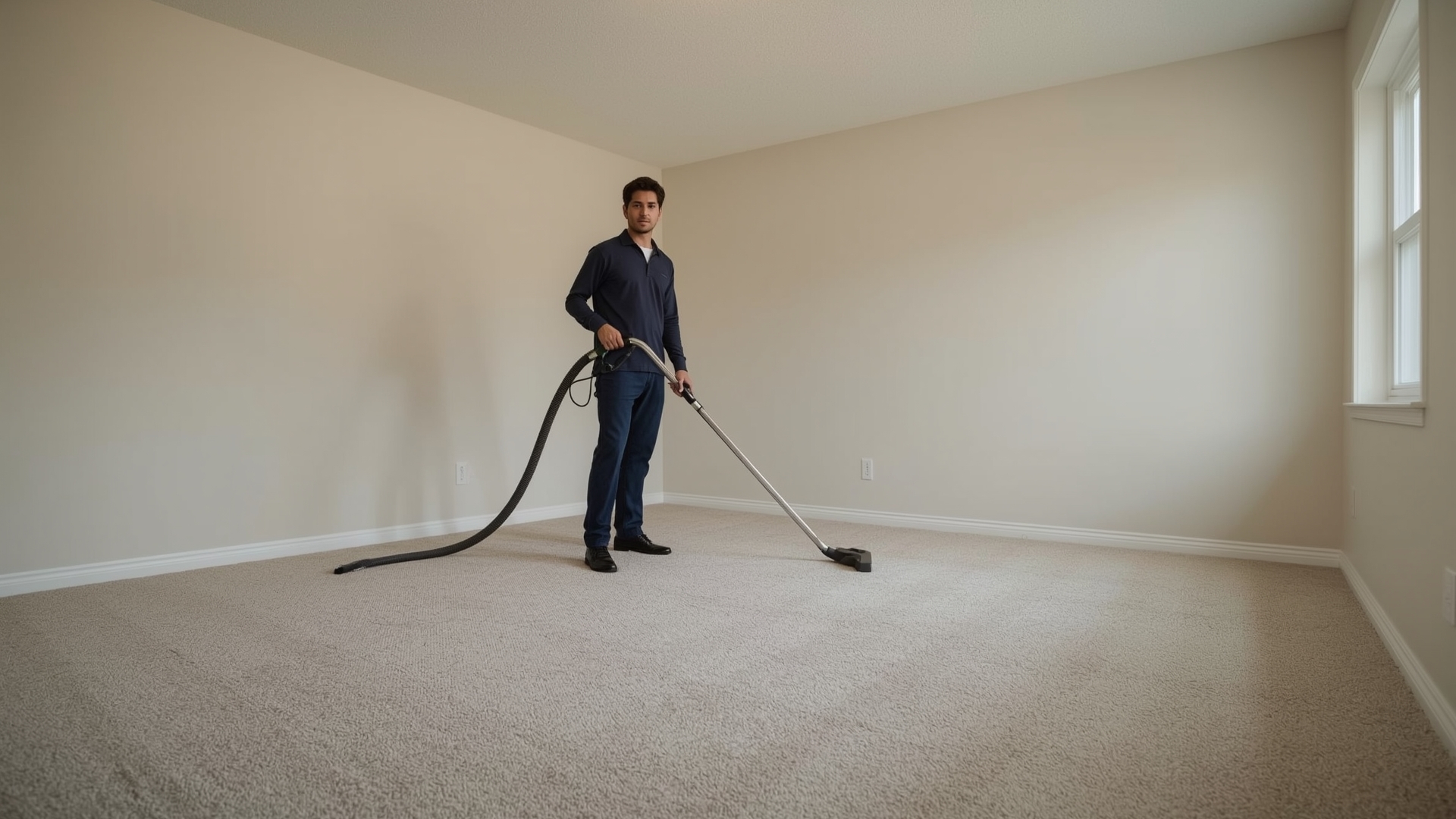 Professional certified carpet cleaning technician reducing risk of damage in residential home